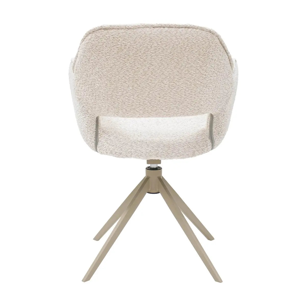 Drehstuhl – Bouclé Stoff, Taupe Metallgestell, Creme Farbe - Owen | Kick Collection