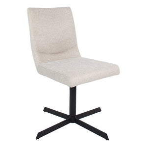 Drehstuhl – Texturstoff, Metallrahmen, 360° Drehfunktion, Champagner - Sam | Kick