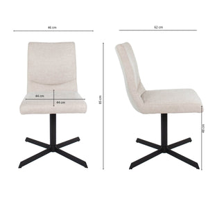 Drehstuhl – Texturstoff, Metallrahmen, 360° Drehfunktion, Champagner - Sam | Kick