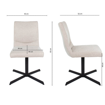 Drehstuhl – Texturstoff, Metallrahmen, 360° Drehfunktion, Champagner - Sam | Kick