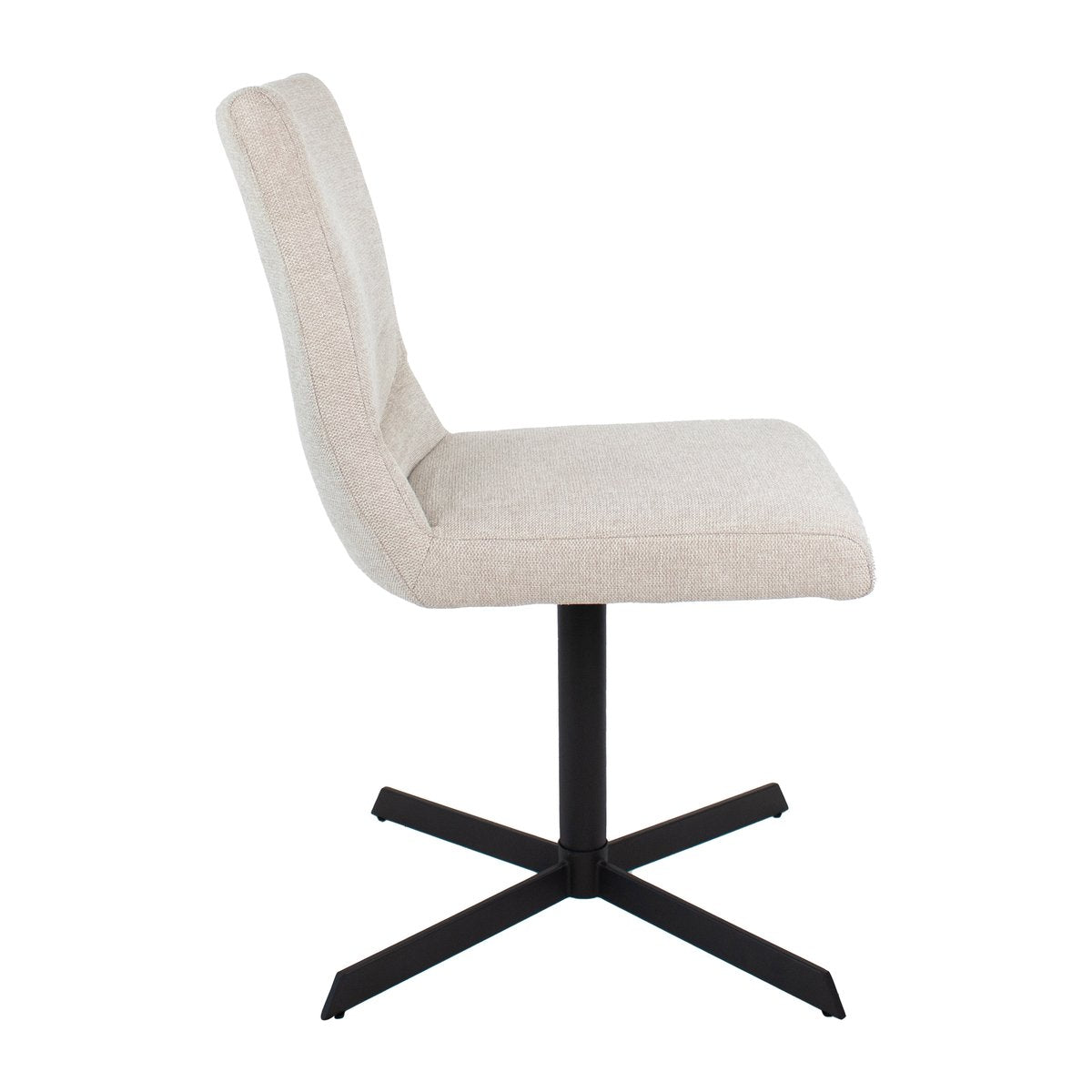 Drehstuhl – Texturstoff, Metallrahmen, 360° Drehfunktion, Champagner - Sam | Kick