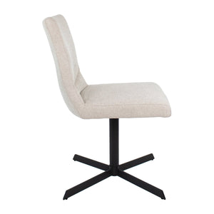 Drehstuhl – Texturstoff, Metallrahmen, 360° Drehfunktion, Champagner - Sam | Kick