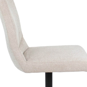 Drehstuhl – Texturstoff, Metallrahmen, 360° Drehfunktion, Champagner - Sam | Kick