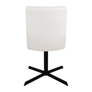 Drehstuhl – Weißer Bezug, Schwarzer Fuß, Drehbare Form - Sam | Kick Collection
