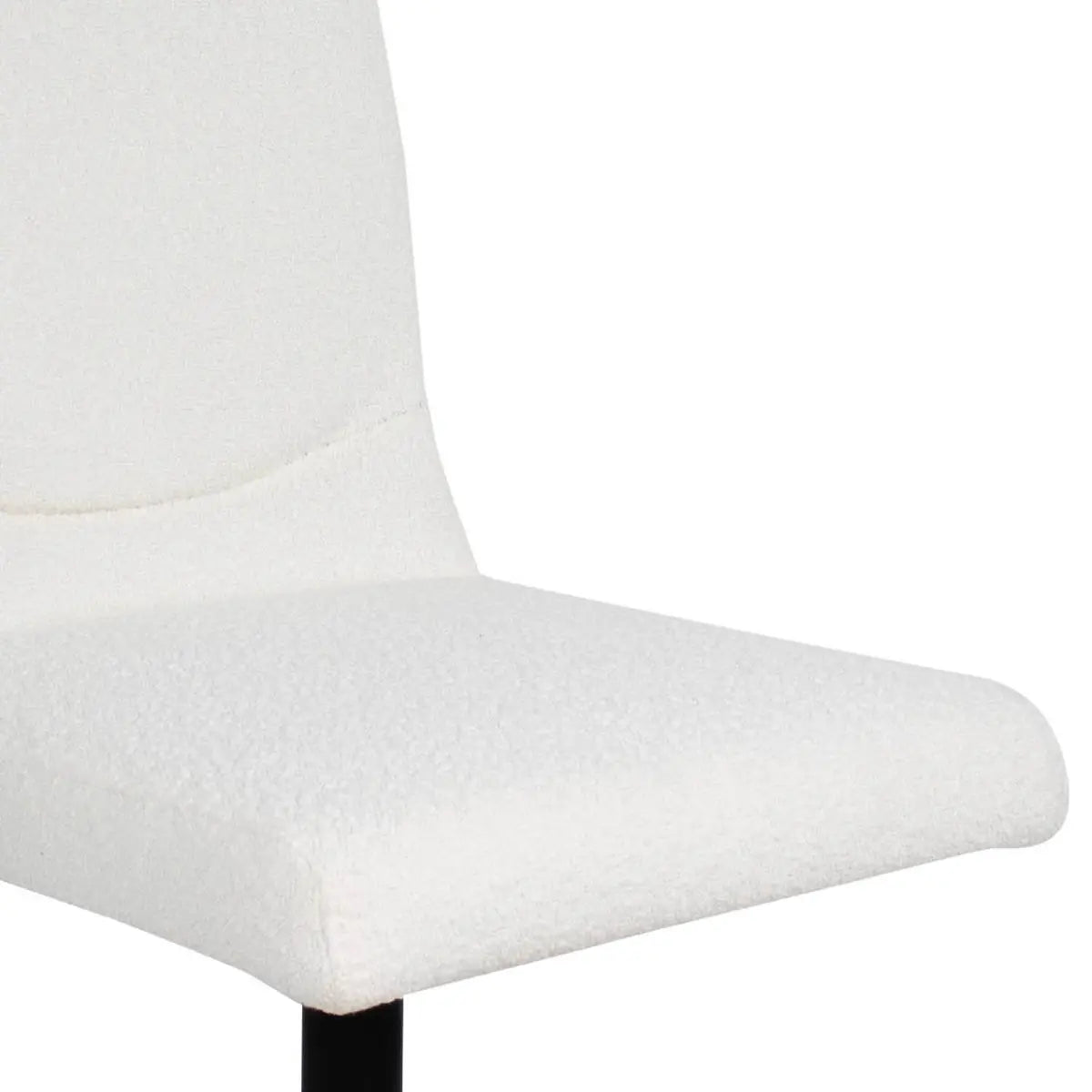 Drehstuhl – Bouclé Stoff, Metallrahmen, 360° Drehfunktion, Weiß - Sam | Kick