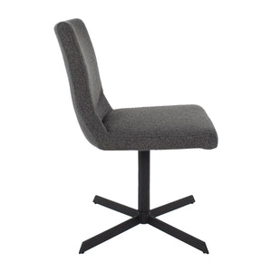 Drehstuhl – Bouclé Stoff, Metallrahmen, 360° Drehfunktion, Dunkelgrau - Sam | Kick