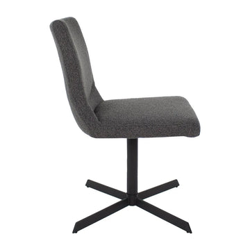 Drehstuhl – Bouclé Stoff, Metallrahmen, 360° Drehfunktion, Dunkelgrau - Sam | Kick