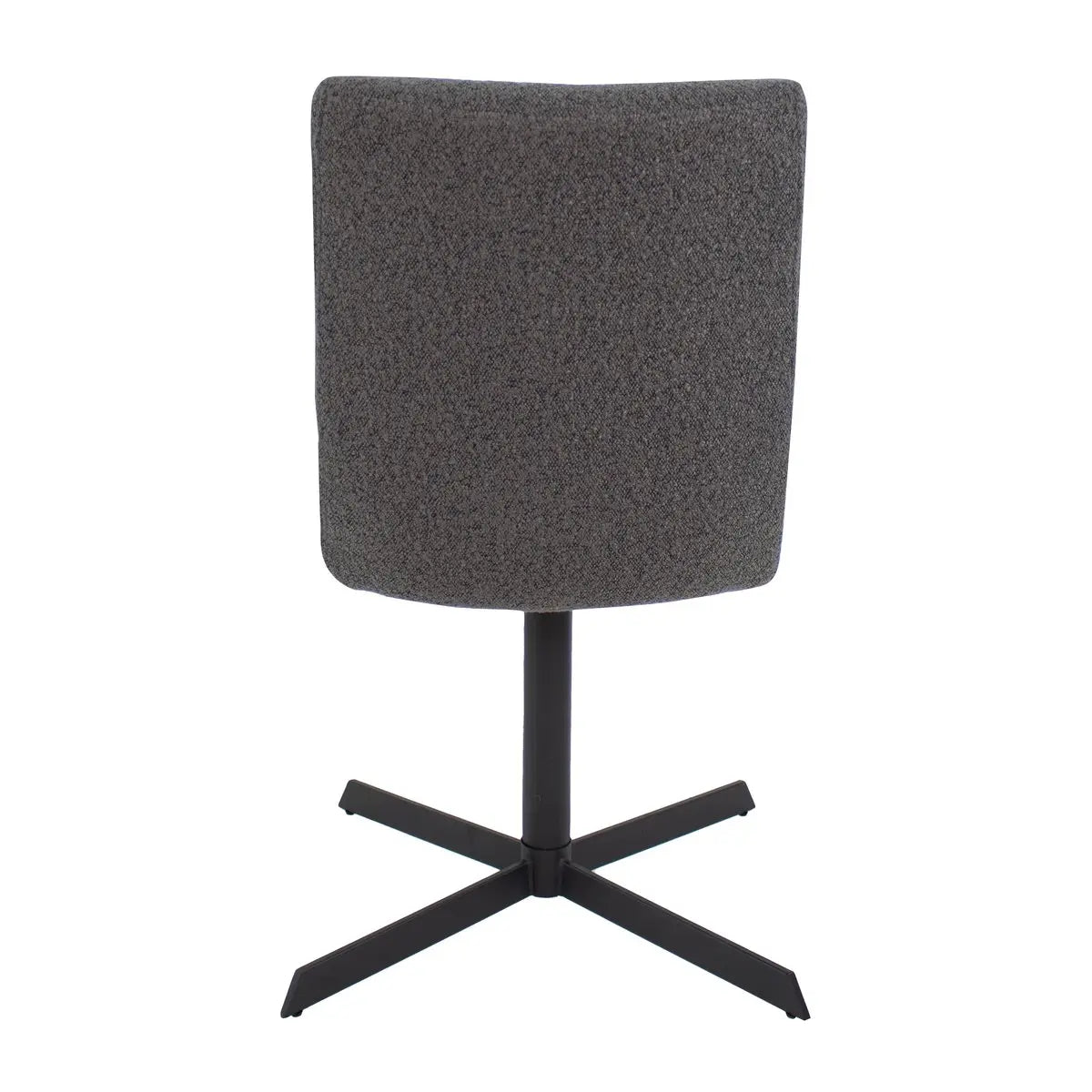 Drehstuhl – Bouclé Stoff, Metallrahmen, 360° Drehfunktion, Dunkelgrau - Sam | Kick