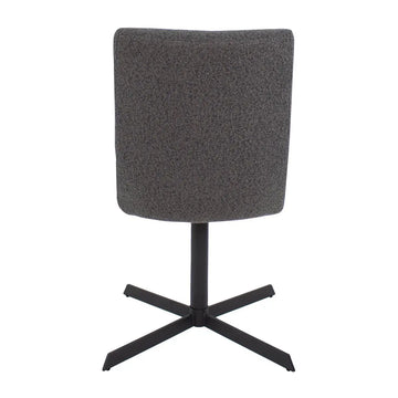 Drehstuhl – Bouclé Stoff, Metallrahmen, 360° Drehfunktion, Dunkelgrau - Sam | Kick