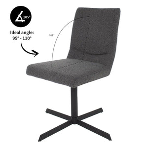 Drehstuhl – Bouclé Stoff, Metallrahmen, 360° Drehfunktion, Dunkelgrau - Sam | Kick
