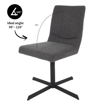 Drehstuhl – Bouclé Stoff, Metallrahmen, 360° Drehfunktion, Dunkelgrau - Sam | Kick