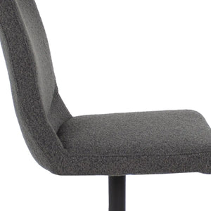Drehstuhl – Bouclé Stoff, Metallrahmen, 360° Drehfunktion, Dunkelgrau - Sam | Kick