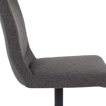 Drehstuhl – Bouclé Stoff, Metallrahmen, 360° Drehfunktion, Dunkelgrau - Sam | Kick
