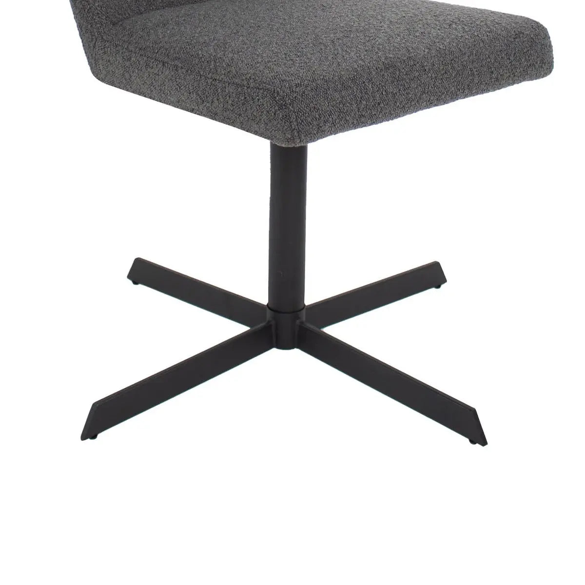 Drehstuhl – Bouclé Stoff, Metallrahmen, 360° Drehfunktion, Dunkelgrau - Sam | Kick