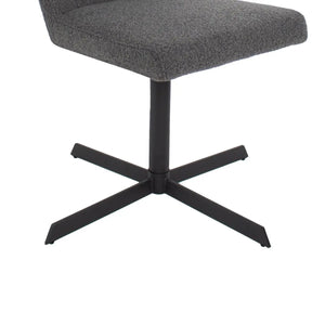 Drehstuhl – Bouclé Stoff, Metallrahmen, 360° Drehfunktion, Dunkelgrau - Sam | Kick