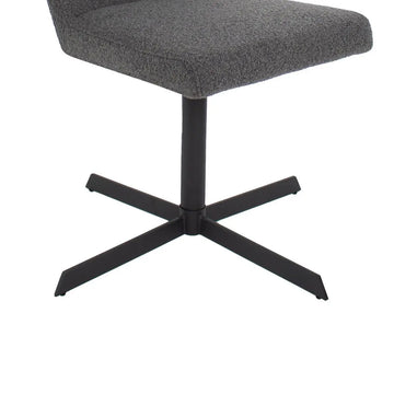 Drehstuhl – Bouclé Stoff, Metallrahmen, 360° Drehfunktion, Dunkelgrau - Sam | Kick