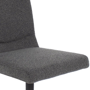 Drehstuhl – Bouclé Stoff, Metallrahmen, 360° Drehfunktion, Dunkelgrau - Sam | Kick