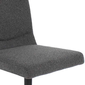 Drehstuhl – Bouclé Stoff, Metallrahmen, 360° Drehfunktion, Dunkelgrau - Sam | Kick