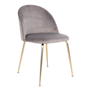 Esszimmerstuhl – Grauer Samt, Messingbeine, 76 cm - Geneve | House Nordic