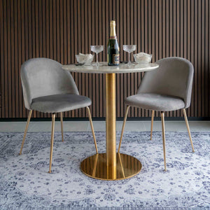 Esszimmerstuhl – Grauer Samt, Messingbeine, 76 cm - Geneve | House Nordic