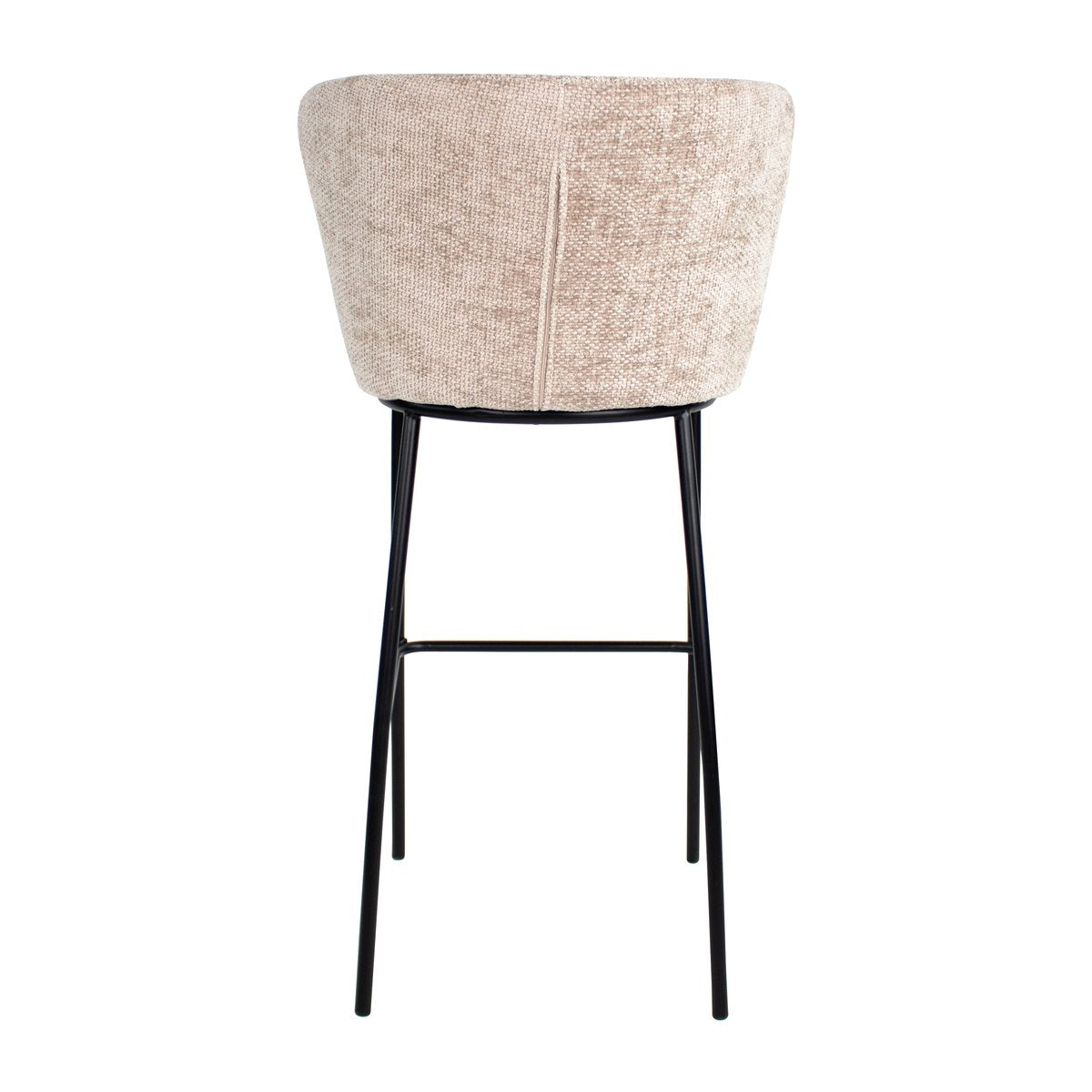 Barhocker – Champagner Farbe, Chenille Stoff, Breite Rückenlehne - Bo | Kick Collection