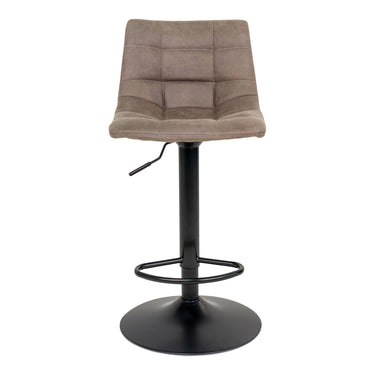 Bar stool - light brown microfiber upholstery, black legs, Scandinavian style - Middelfart | House Nordic