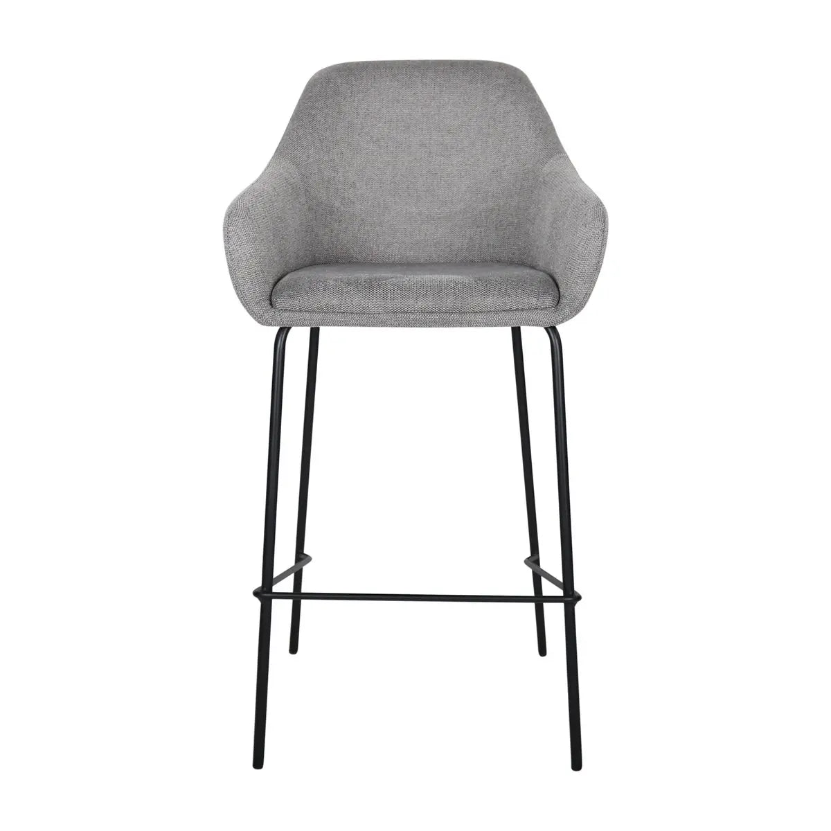 Barstuhl – Texturstoff, Metall Gestell, Armlehne Design, Dunkelgrau - Suus | Kick