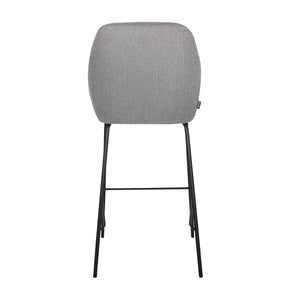 Barstuhl – Texturstoff, Metall Gestell, Armlehne Design, Dunkelgrau - Suus | Kick
