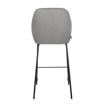 Barstuhl – Texturstoff, Metall Gestell, Armlehne Design, Dunkelgrau - Suus | Kick