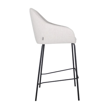 Barstuhl – Texturstoff, Metall Gestell, Armlehne Design, Champagner - Suus | Kick