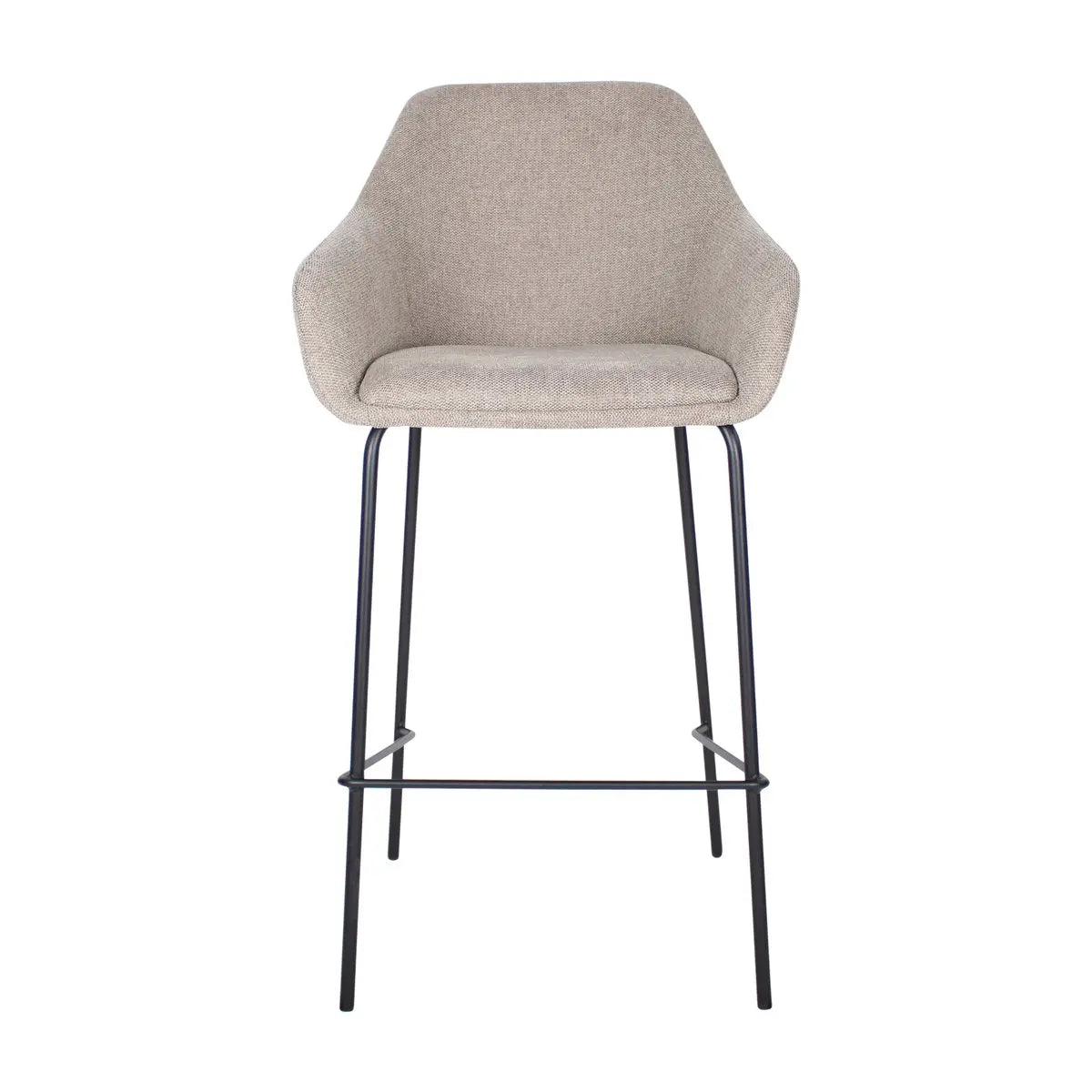 Barstuhl – Texturstoff, Metall Gestell, Armlehne Design, Taupe - Suus | Kick