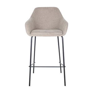 Barstuhl – Texturstoff, Metall Gestell, Armlehne Design, Taupe - Suus | Kick