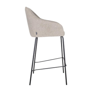 Barstuhl – Texturstoff, Metall Gestell, Armlehne Design, Taupe - Suus | Kick
