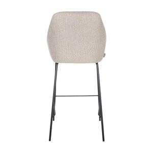 Barstuhl – Texturstoff, Metall Gestell, Armlehne Design, Taupe - Suus | Kick