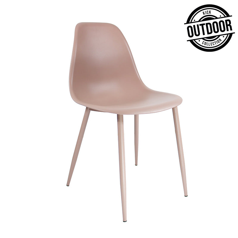 Gartenstuhl – Kunststoff Sitzschale, Metallgestell, Rosa Farbe - Nero | Kick Collection