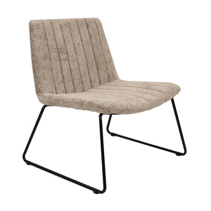Sessel – Chenille Stoff, Metallgestell, Champagner Farbe - James | Kick Collection