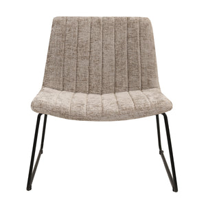 Sessel – Chenille Stoff, Metallgestell, Champagner Farbe - James | Kick Collection