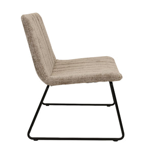 Sessel – Chenille Stoff, Metallgestell, Champagner Farbe - James | Kick Collection