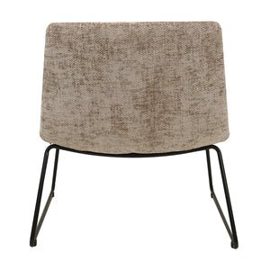 Sessel – Chenille Stoff, Metallgestell, Champagner Farbe - James | Kick Collection