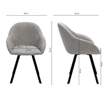 Drehstuhl – Strukturstoff Bezug, Drehfunktion 180°, Graue Farbe - Olof | Kick Collection