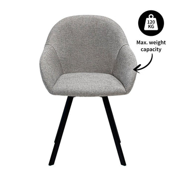 Drehstuhl – Strukturstoff Bezug, Drehfunktion 180°, Graue Farbe - Olof | Kick Collection