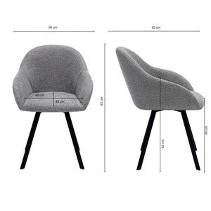 Drehstuhl – Strukturstoff Bezug, Drehfunktion 180°, Dunkelgraue Farbe - Olof | Kick Collection