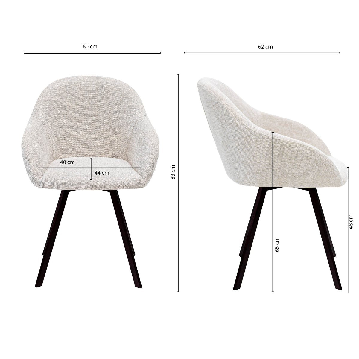 Drehstuhl – Strukturstoff Bezug, Drehfunktion 180°, Champagne Farbe - Olof | Kick Collection