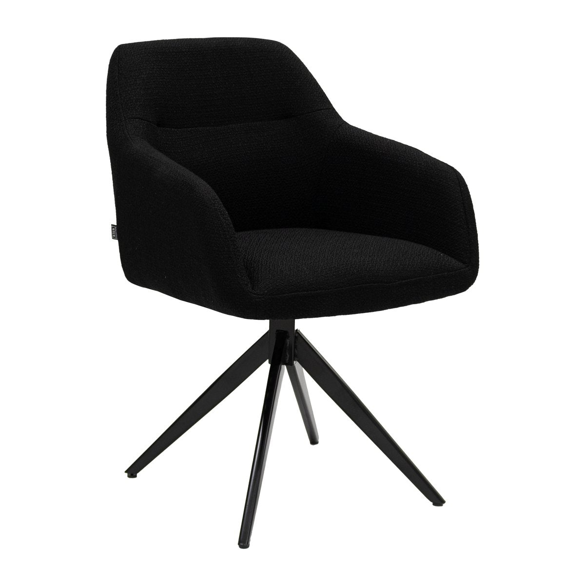 Drehstuhl – Strukturstoff Bezug, Schwarzes Metallgestell, Schwarze Farbe - Ravi | Kick Collection