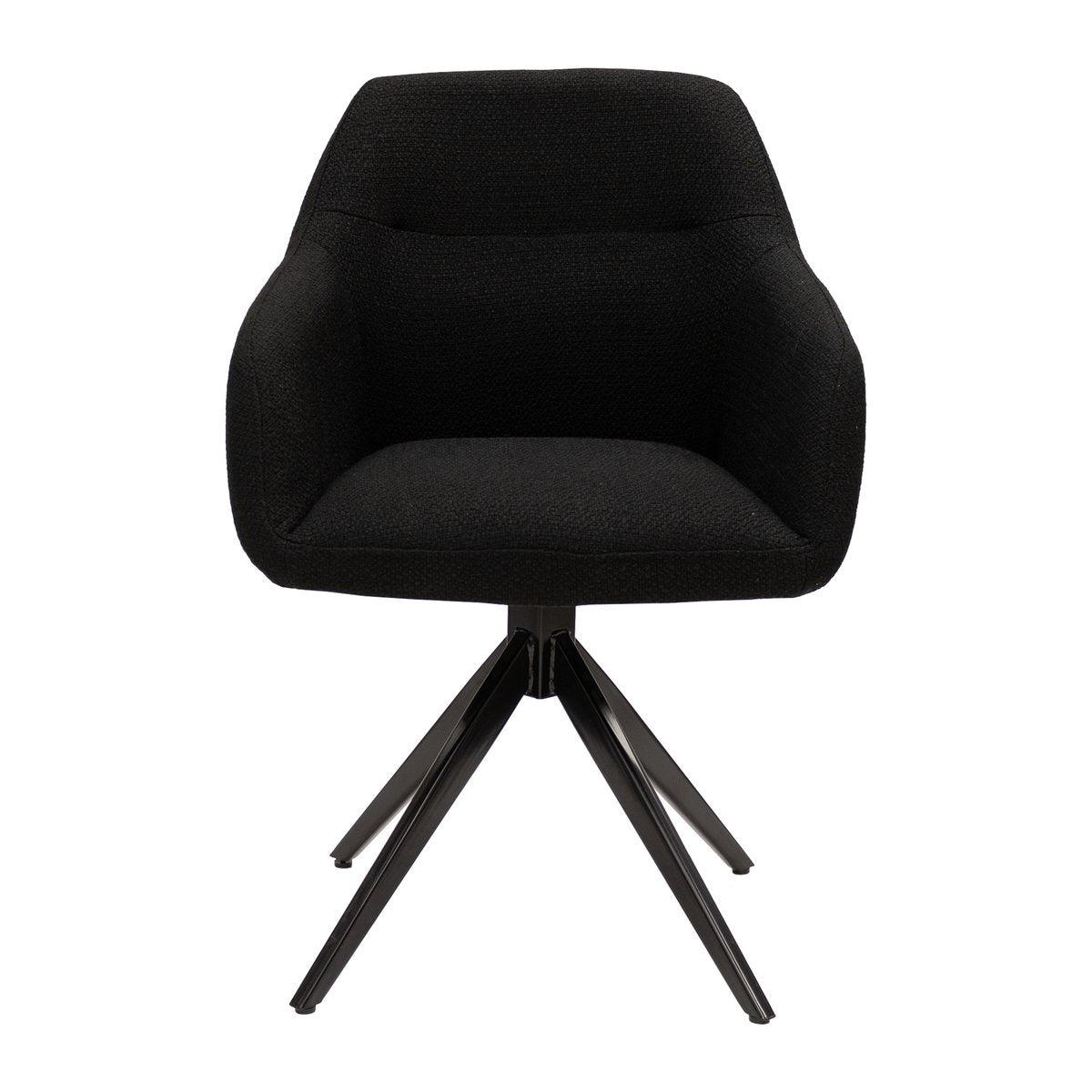 Drehstuhl – Strukturstoff Bezug, Schwarzes Metallgestell, Schwarze Farbe - Ravi | Kick Collection