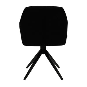 Drehstuhl – Strukturstoff Bezug, Schwarzes Metallgestell, Schwarze Farbe - Ravi | Kick Collection