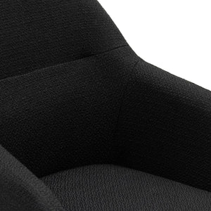 Drehstuhl – Strukturstoff Bezug, Schwarzes Metallgestell, Schwarze Farbe - Ravi | Kick Collection