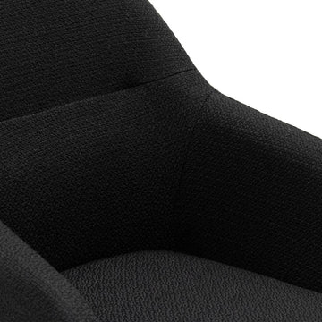 Drehstuhl – Strukturstoff Bezug, Schwarzes Metallgestell, Schwarze Farbe - Ravi | Kick Collection