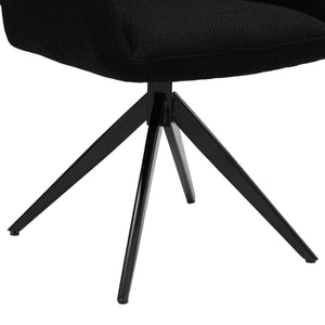 Drehstuhl – Strukturstoff Bezug, Schwarzes Metallgestell, Schwarze Farbe - Ravi | Kick Collection