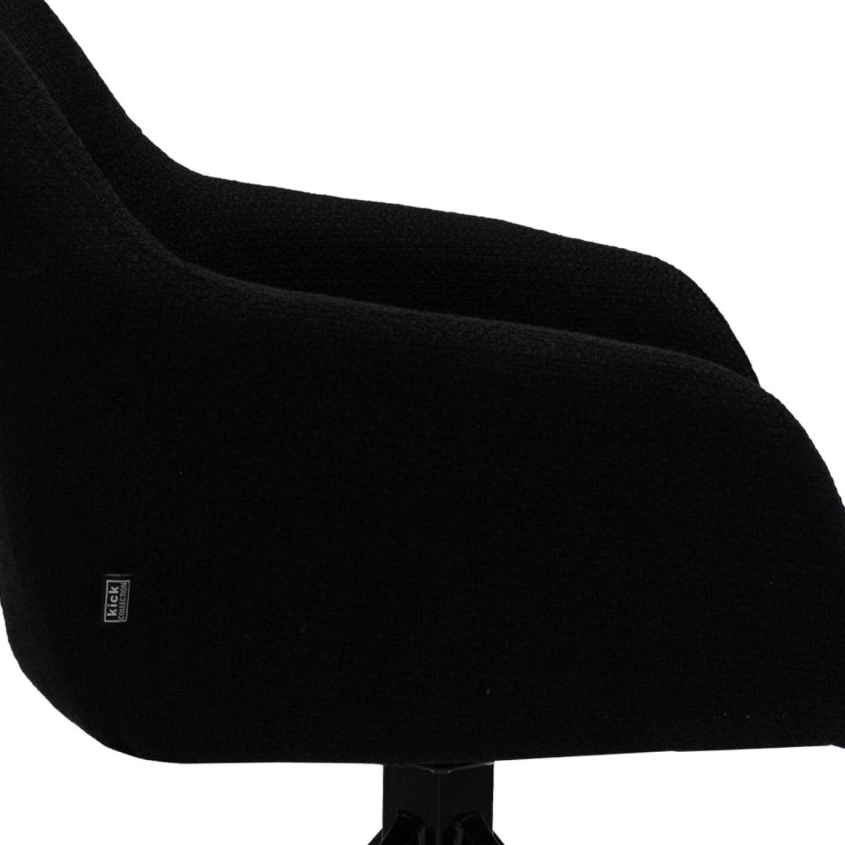 Drehstuhl – Strukturstoff Bezug, Schwarzes Metallgestell, Schwarze Farbe - Ravi | Kick Collection